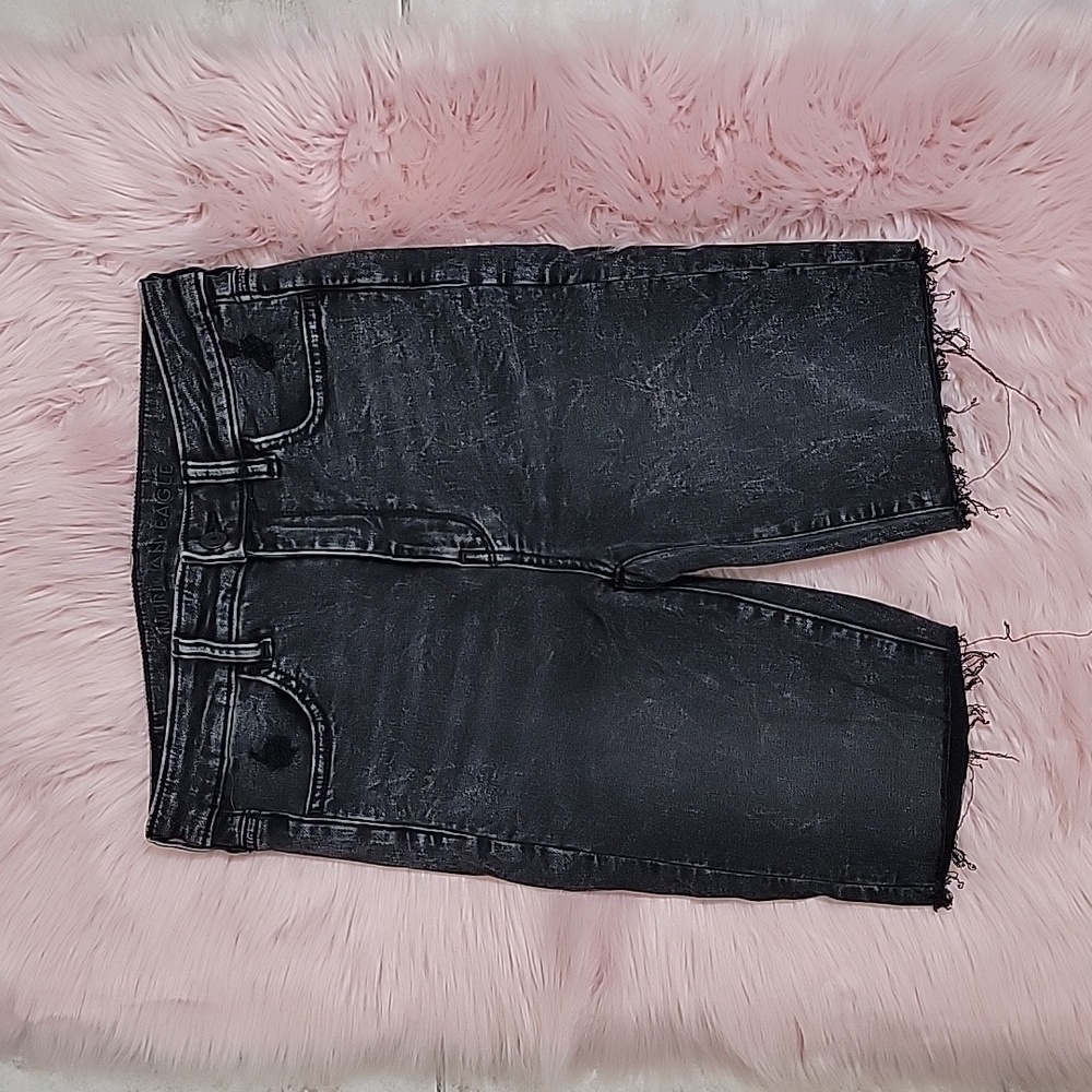 Black Wash American Eagle Bermuda Shorts